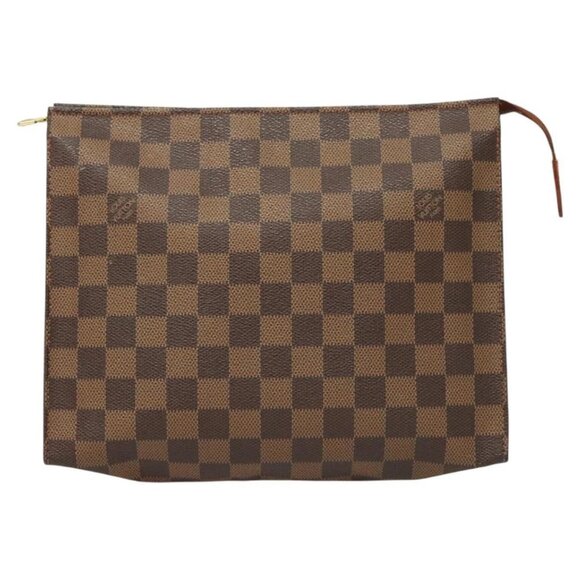 LOUIS VUITTON Damier Ebene Poche Toilette 26 Pouch N47543 LV Auth MX437 - Picture 2 of 16